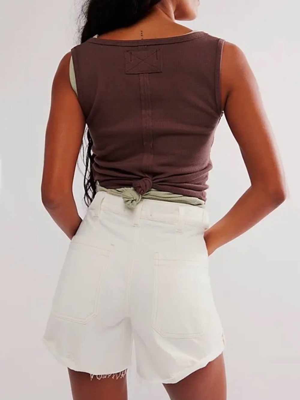 Free People We The Free Palmer Shorts Eggshell White Denim Mid Rise size 29 - Picture 3 of 12